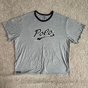 Vintage Polo Ralph Lauren T-Shirt 4XLT Big & Tall Gray Black Retro Tee